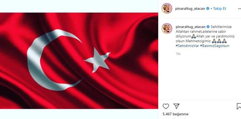 İdlib'de 33 şehit sonrası yasa boğulduk! Ünlüler taziye mesajları yayımladılar - Resim: 2