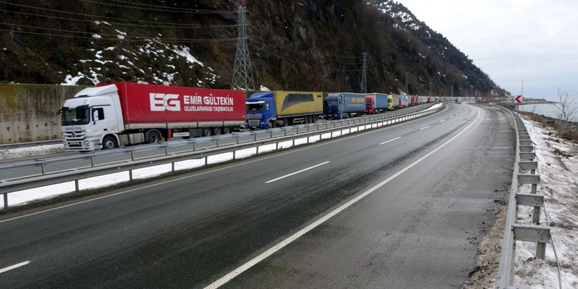 Artvin Sarp Sınır Kapısı'ndaki TIR kuyruğu Fındıklı'ya kadar ulaştı - Resim: 1