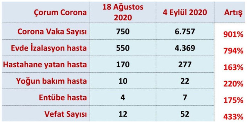Çorum'da ürperten koronavirüs iddiası 3 haftada dörde katlandı - Resim: 4