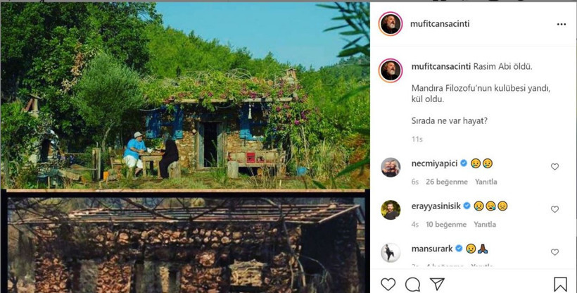 Milas yangınında çekildiği yer kül oldu! 'Mandıra Filozofu' Müfit Can Saçıntı'dan ağlatan paylaşım - Resim: 3