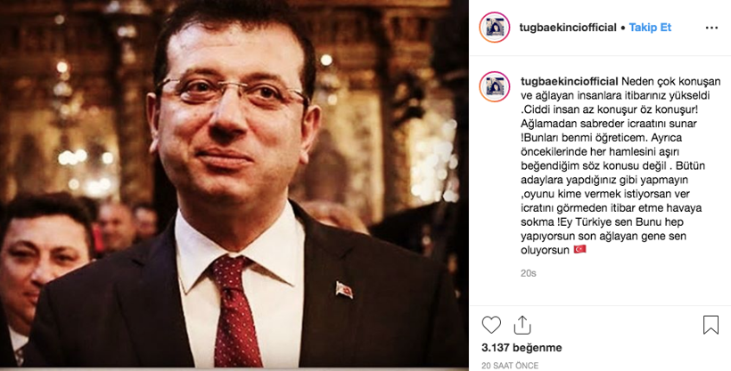 Tuğba Ekinci bu sefer Ekrem İmamoğlu'na taktı! Olay paylaşımlar - Resim: 2
