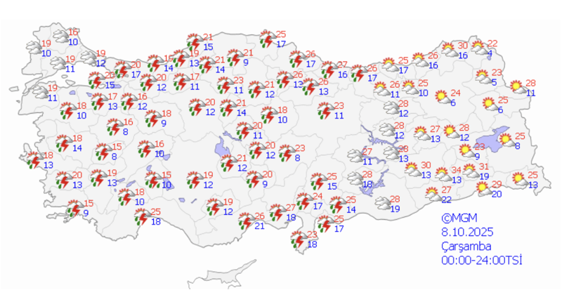 16 ile sarı 4 ile turuncu kod alarmı! O bölgelerde yağış ve lodos bekleniyor... - Resim: 3