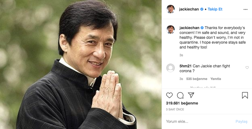 Jackie Chan'den Coronavirüs ve karantina açıklaması hayranlarını korkuttu - Resim: 2