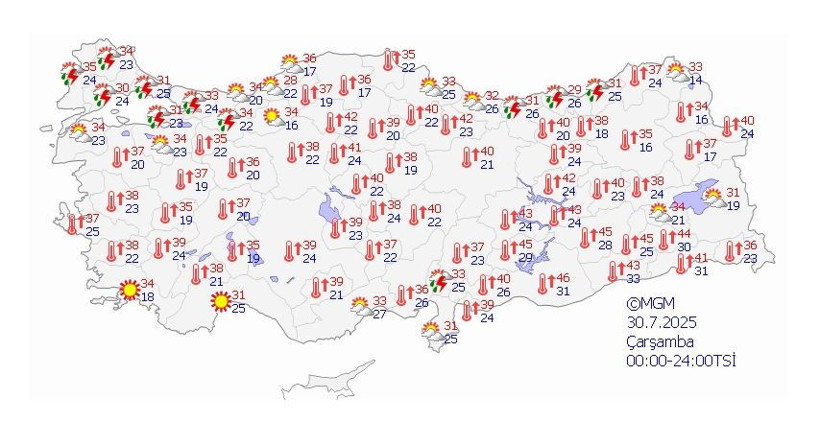 Meteoroloji paylaştı! 2 bölgede yağış beklenirken bazı kentler için sıcaklık uyarısı yapıldı - Resim: 3