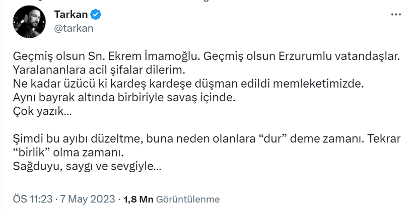 Saldırıya uğrayan Ekrem İmamoğlu'na sanatçılardan destek! Cem Yılmaz, Tarkan, Şahan Gökbakar.... - Resim: 2