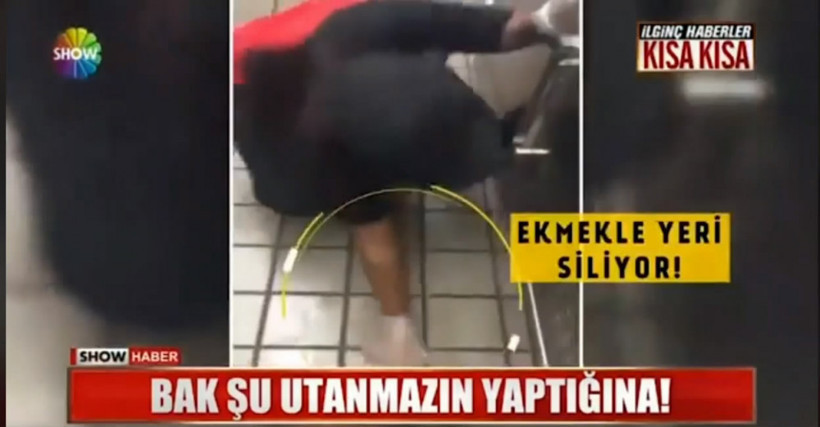 Restoranda skandal! Yerdeki suyu ekmekle sildi sonra müşteriye... - Resim: 1