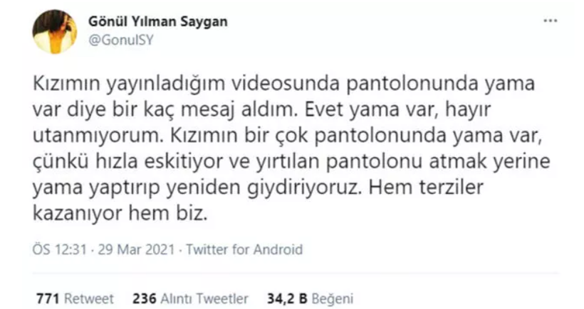 Çocuğuna yamalı pantolon giydiren Gönül Yılman Saygan'dan eleştirilere yanıt! 'Utanmıyorum' - Resim: 2