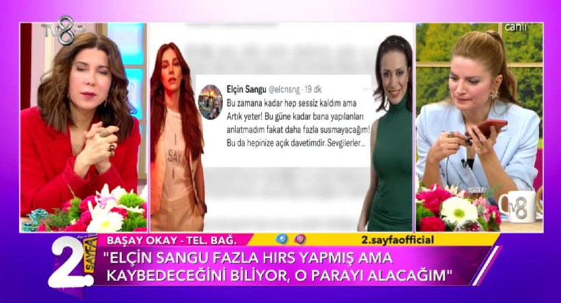 TV8 2. Sayfa canlıda Elçin Sangu'dan milyonlar alacak olan menajer Başay Okay'dan açıklama - Resim: 1