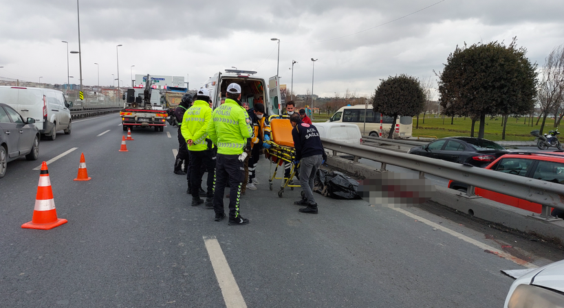 E-5'te feci kaza! Hafriyat kamyonu eceli oldu metrelerce sürükledi - Resim: 3