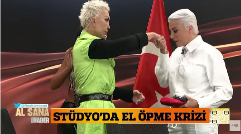 FLASH TV Al Sana Haber'de Deniz Akkaya küs olduğu Seyhan Soylu'nun elini öptü - Resim: 2