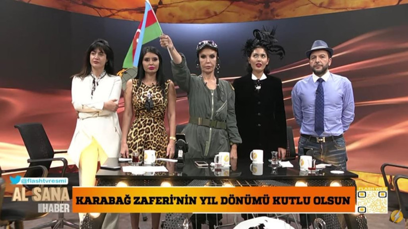 Flash Tv Al Sana Haber'de Azerbaycan bayrağı ve marşı interneti salladı - Resim: 4