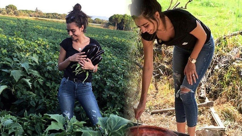 Köylü güzeli Amine! Salça kaynatıp, meyve topladı - Resim: 3