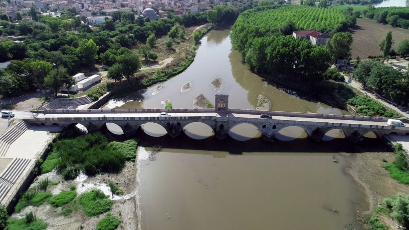 Tunca Nehri'nde kum adacıkları oluştu - Resim: 3