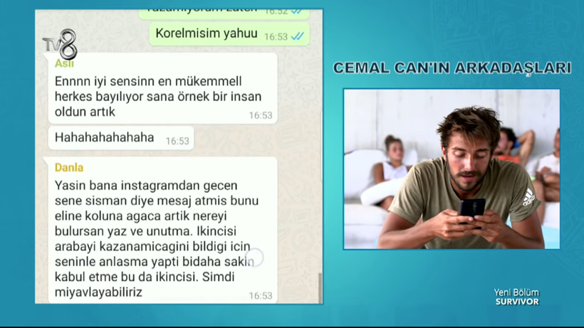 Survivor'da Yasin'in mesajını Danla Bilic ifşa etti Cemal Can dostunu savundu - Resim: 3