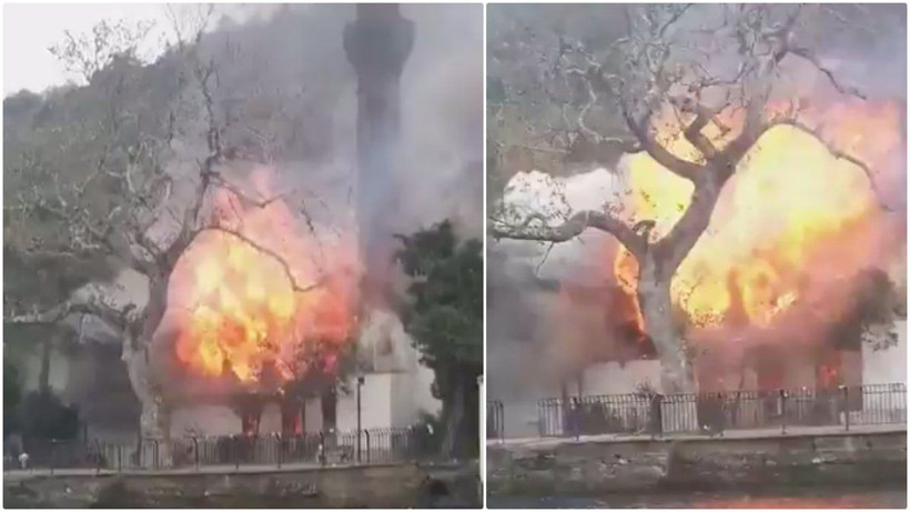 Üsküdar Çengelköy'ün sembolü tarihi Vaniköy Camisi cayır cayır yandı - Resim: 2