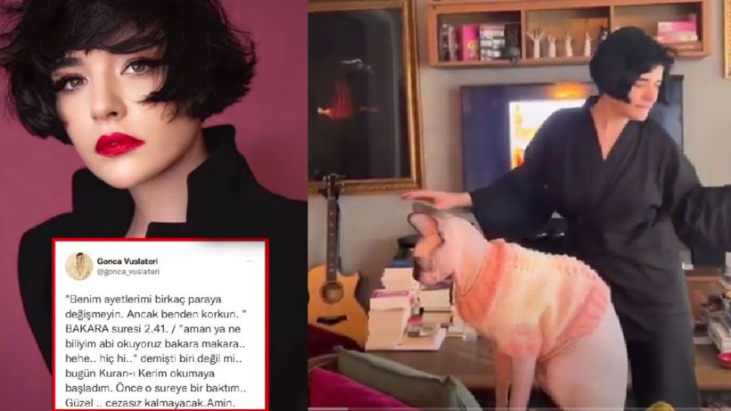 Kuran'dan 'Bakara' mesajı veren Gonca Vuslateri'den Cübbeli Ahmet'ten uyarlanan 'öp beni yut beni' şarkısında dans - Resim: 1