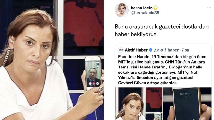 Berna Laçin'i FETÖ kandırdı darbe twiti rezillik Nedim Şener ve Hande Fırat ifşa etti meğer... - Resim: 1