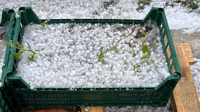 Kars'ta ceviz büyüklüğünde dolu yağdı, vatandaşlar zor anlar yaşadı - Resim: 4