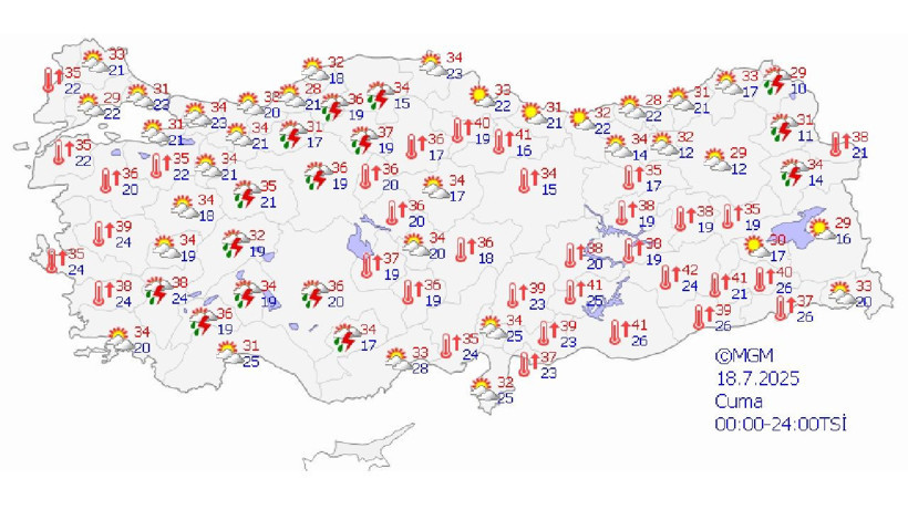 18 Temmuz 2025 il il hava durumu tahminleri yayınlandı! O kentlerde yerel sağanak görülecek... - Resim: 1