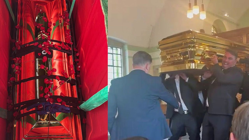 22 ayar som altın tabutla gömdüler! Bir hafta tur attırdılar görülmemiş cenaze - Resim: 1