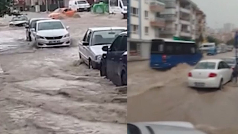 Sağanak fena vurdu Ankara adeta göle döndü! Çöken yol otomobili böyle yuttu - Resim: 1