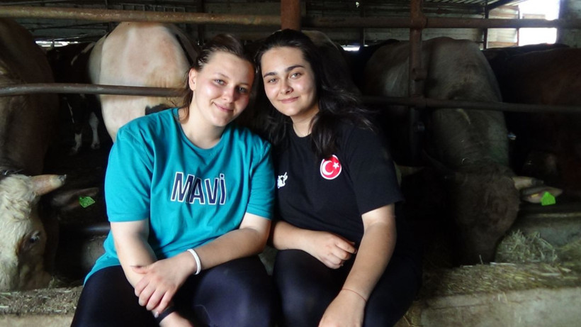 Kurbanlık almaya gelenler şaşırıyor! İki kız kardeş baba mesleği hayvancılığı devam ettiriyor - Resim: 5