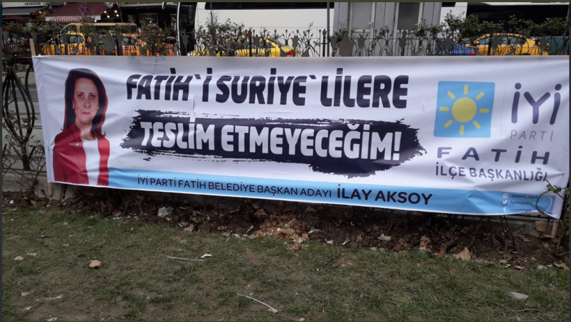 İYİ Parti'nin Fatih adayı İlay Aksoy'un pankartı olay çıkardı - Resim: 2