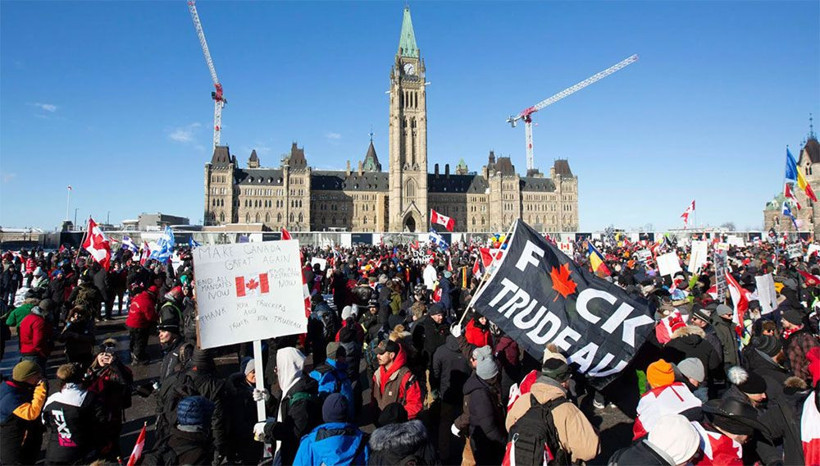 Kanada'da aşı karşıtları sokağa döküldü! 'Küçük bir azınlık' diyen Başbakanı Trudeau ve ailesi gizli bir yere kaçırıldı - Resim: 2
