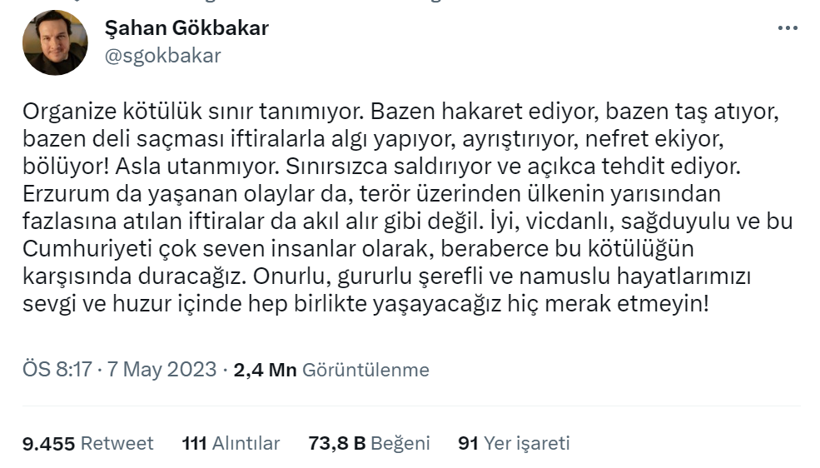 Saldırıya uğrayan Ekrem İmamoğlu'na sanatçılardan destek! Cem Yılmaz, Tarkan, Şahan Gökbakar.... - Resim: 4