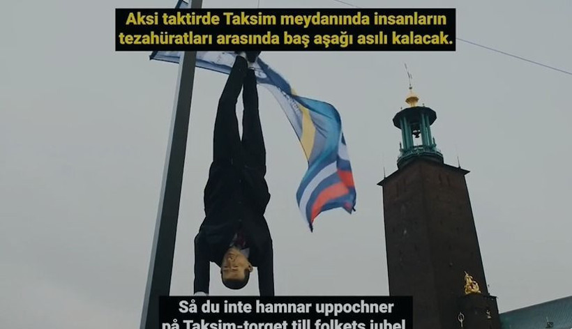 İsveç'in göbeğinde Cumhurbaşkanı Erdoğan'ın maketini astılar! NATO dilenen ülkede PKK at koşturuyor - Resim: 1