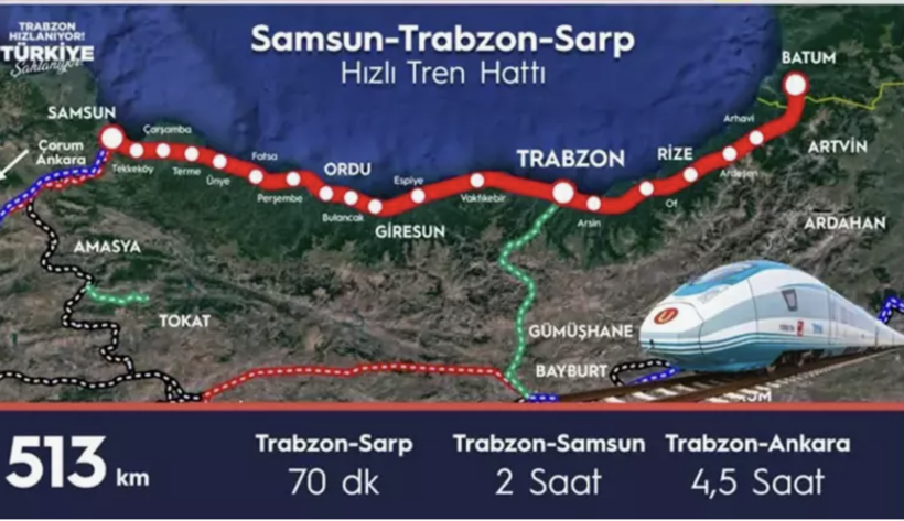 6 kenti bağlayan hızlı tren projesi! Trabzon Samsun arası 2 saate düşecek... - Resim: 1