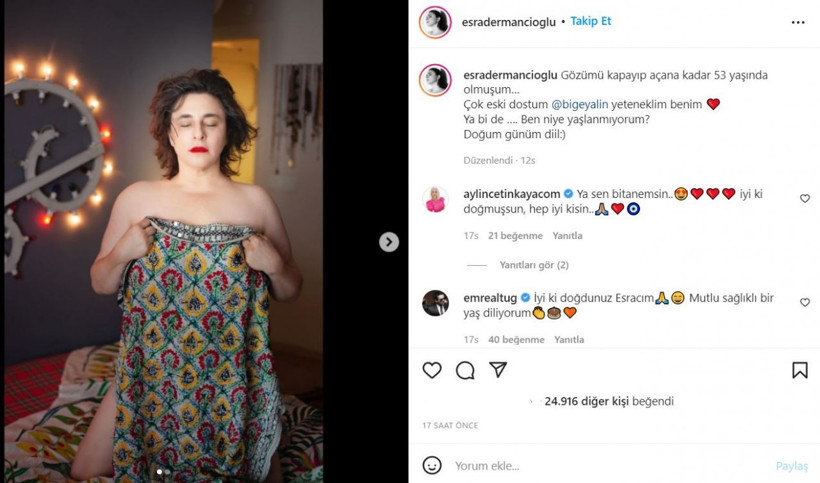 'Fatmagül'ün yengesi Mukadddes' Esra Dermancıoğlu'nun yatakta çıplak pozları olay 53 yaşına özel - Resim: 4