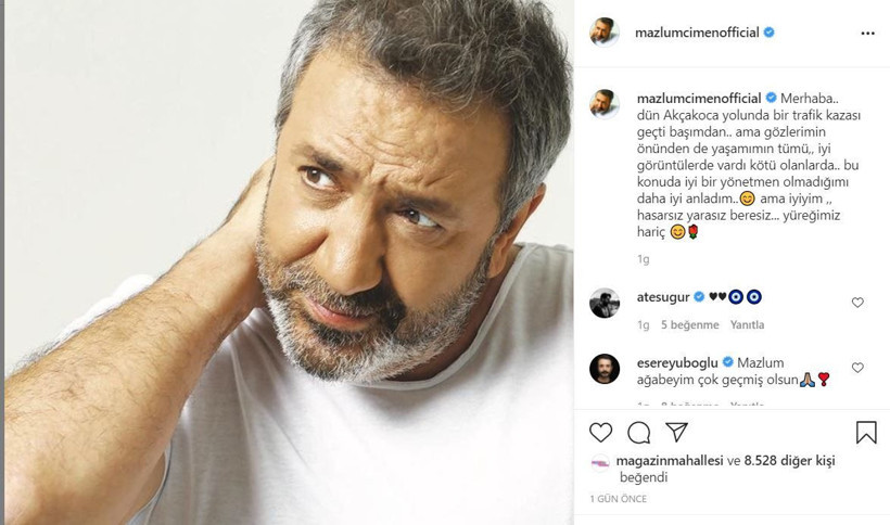 Mazlum Çimen kaza sonrası yaşadıklarını anlattı: Hayatımın klibini çektim! - Resim: 1