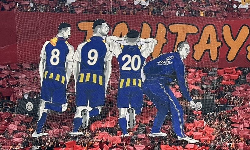 Galatasaray taraftarından derbi öncesi koreografi! Mert Hakan Yandaş detayı... - Resim: 4