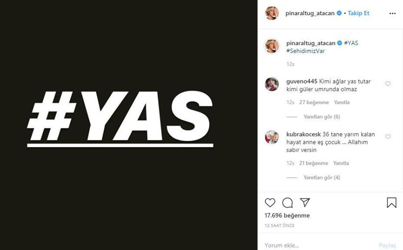 Pınar Altuğ'dan İdlib şehitleri için çağrı! 'Yeme içme paylaşımı yapmayalım' - Resim: 1