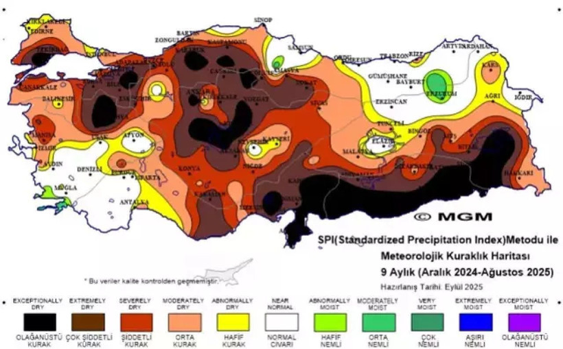Türkiye'de yaşanan kuraklık dehşete düşürüyor! İşte korkutan harita... - Resim: 3