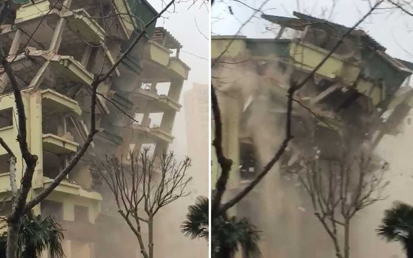 Bursa'da yıkımına başlanan bina çöktü! Dehşet anları kamerada - Resim: 1