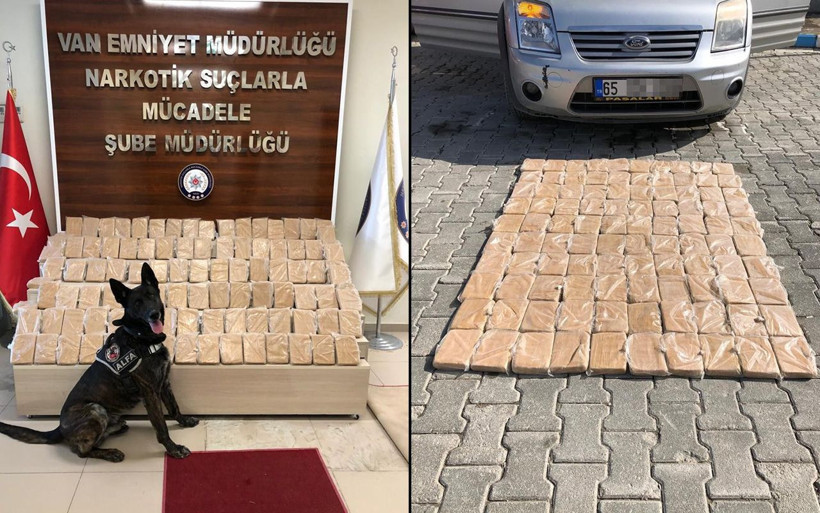 Van'da park halindeki kamyonetten 51 kilo eroin çıktı - Resim: 1