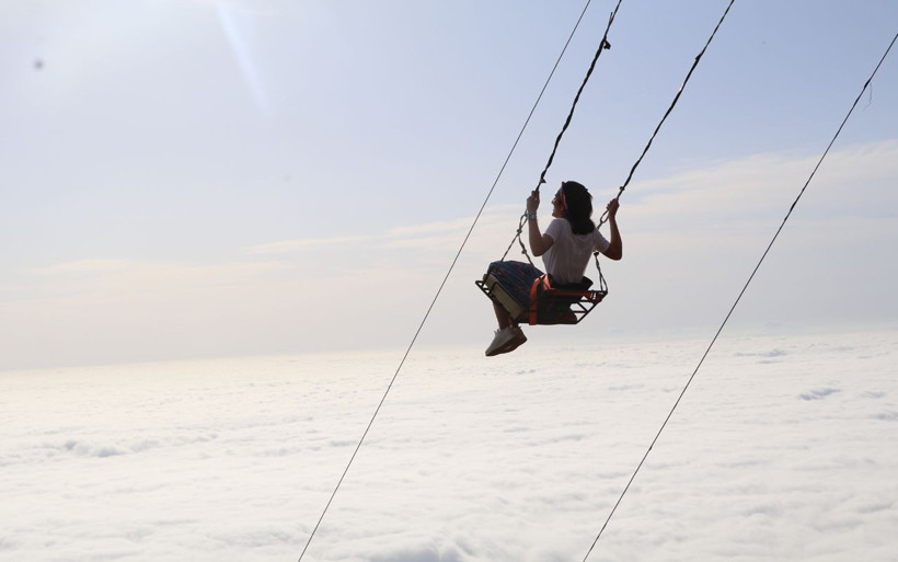 Rize'nin Huser Yaylası'nda bulutların üzerinde salıncak keyfi için sıraya giriyorlar - Resim: 4