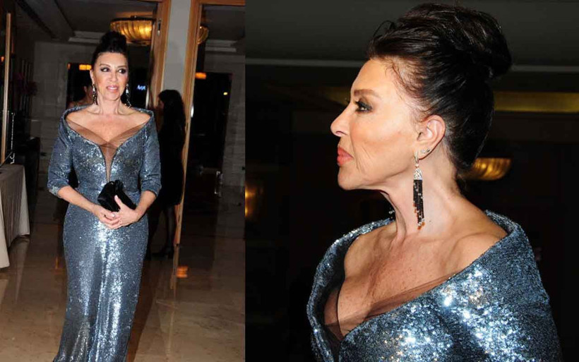 Nebahat Çehre derin göğüs dekolteli elbisesiyle genç kızlara taş çıkarttı - Resim: 4