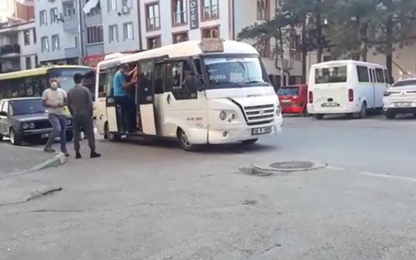 Bursa'da boşuna 'Dolmuş' dememişler kentte endişelendiren görüntüler - Resim: 1