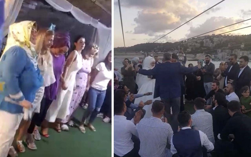 İstanbul’da bilindik görüntüler! Düğünlerde halaylar çekildi göbekler atıldı - Resim: 1