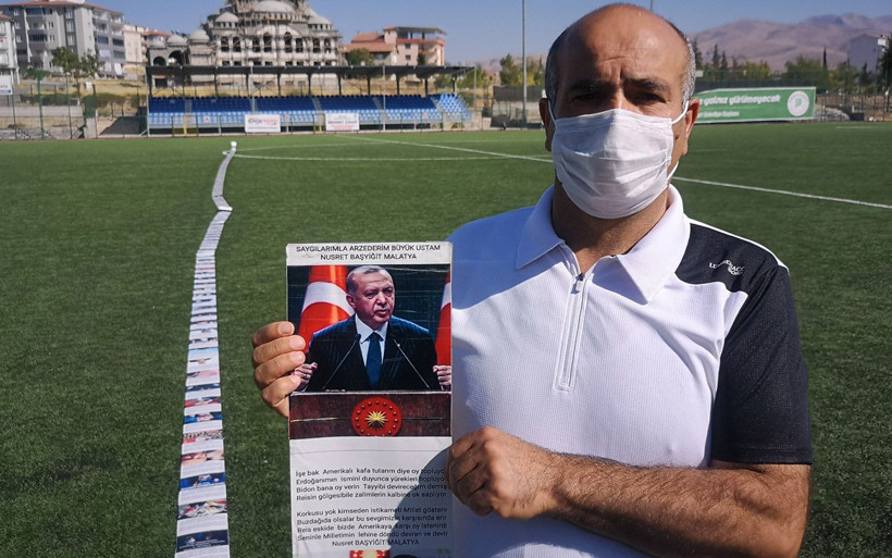 Malatya'da Cumhurbaşkanına olan sevgisini 251 metre uzunluğundaki şiirle kaleme aldı - Resim: 1