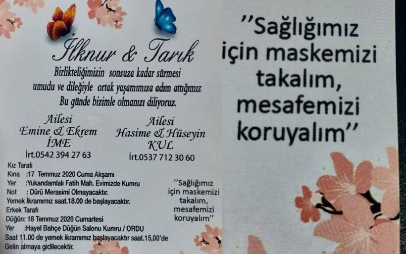 Ordu'da düğün davetiyesinde 'maske' uyarısı yapan damat, koronavirüsten öldü - Resim: 2