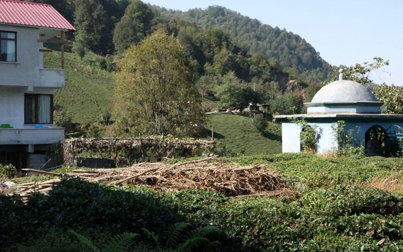 Rize'de kendisi için yaptığı türbe gibi mezarı seyrediyor yağmur sistemi yapmış - Resim: 3