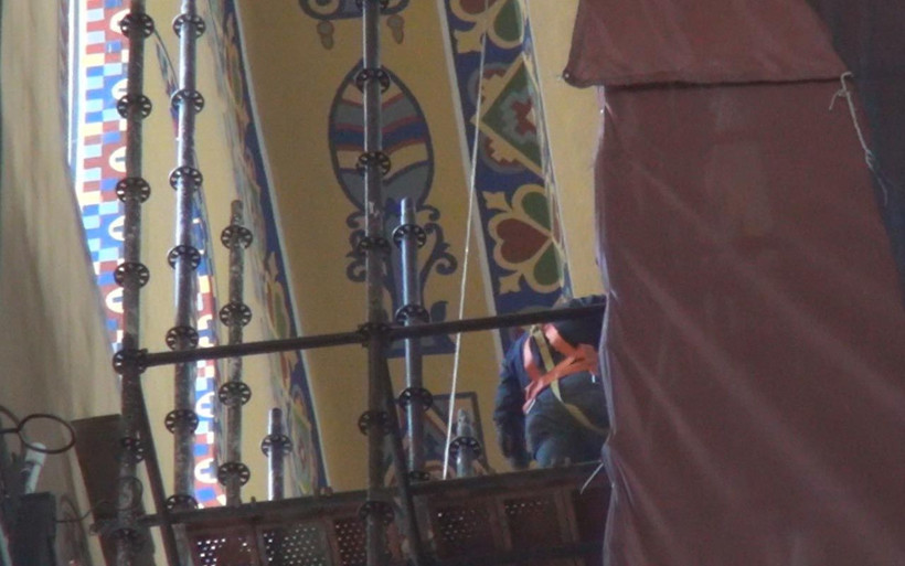 Ayasofya'da 7 yıldır bulunan iskelenin sökülmesiyle 'Serafim Meleği' kendini gösterdi - Resim: 1