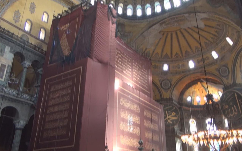 Ayasofya'da 7 yıldır bulunan iskelenin sökülmesiyle 'Serafim Meleği' kendini gösterdi - Resim: 4