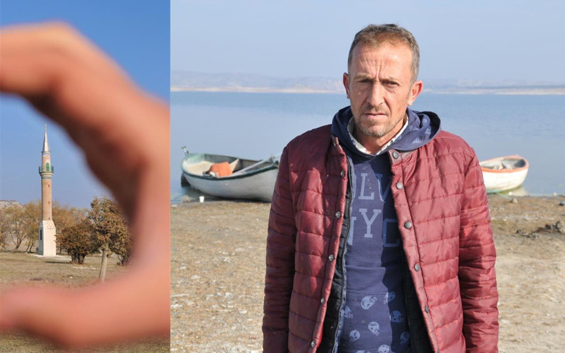 Porsuk Barajı 3 kilometre çekildi 70 yıllık minare tamamen ortaya çıktı! - Resim: 3