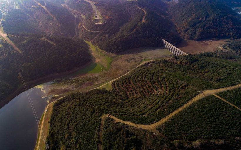 Alibeyköy Barajı'nda su seviyesi düştü Mimar Sinan'ın eseri daha görünür hale geldi - Resim: 4
