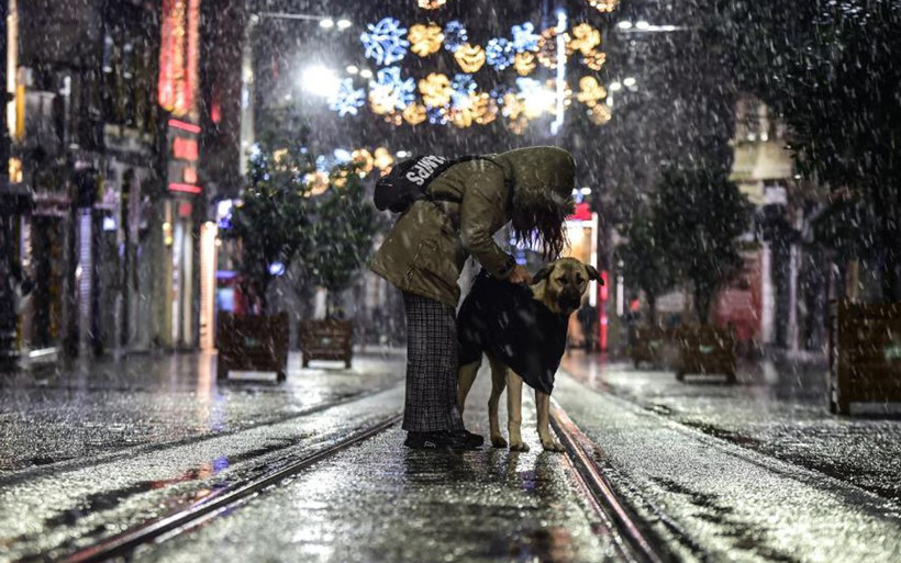 İstanbul beyaz gelinliği giydi! Kar yağışının keyfini çocuklar çıkardı - Resim: 3